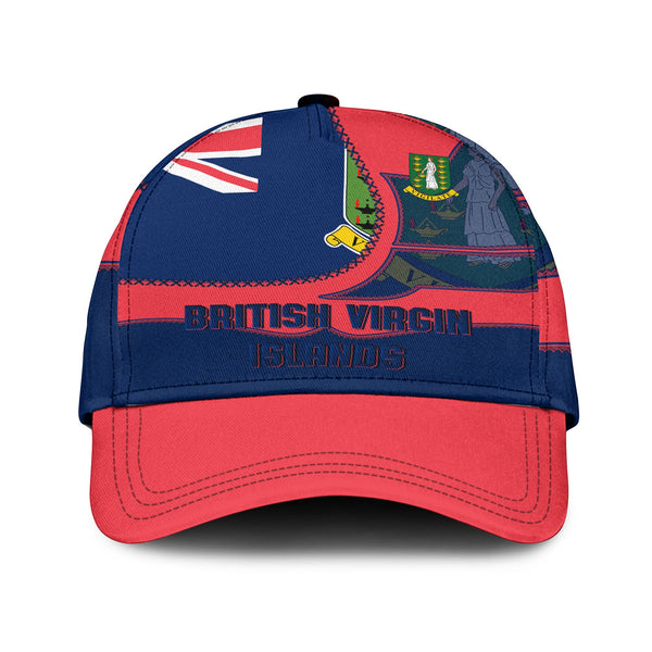 British Virgin Islands Classic Cap Flag & Coat Of Arms Leather Style