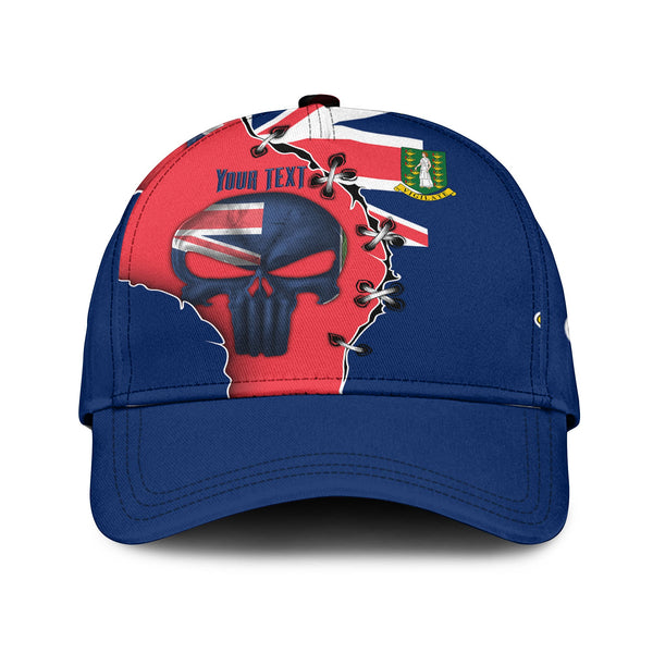 British Virgin Islands Classic Cap Flag & Coat Of Arms Skull Style