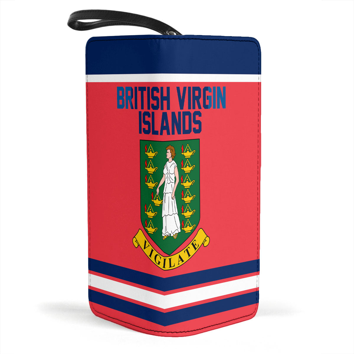 British Virgin Islands Clutch Purse Flag & Coat Of Arms Hockey Style