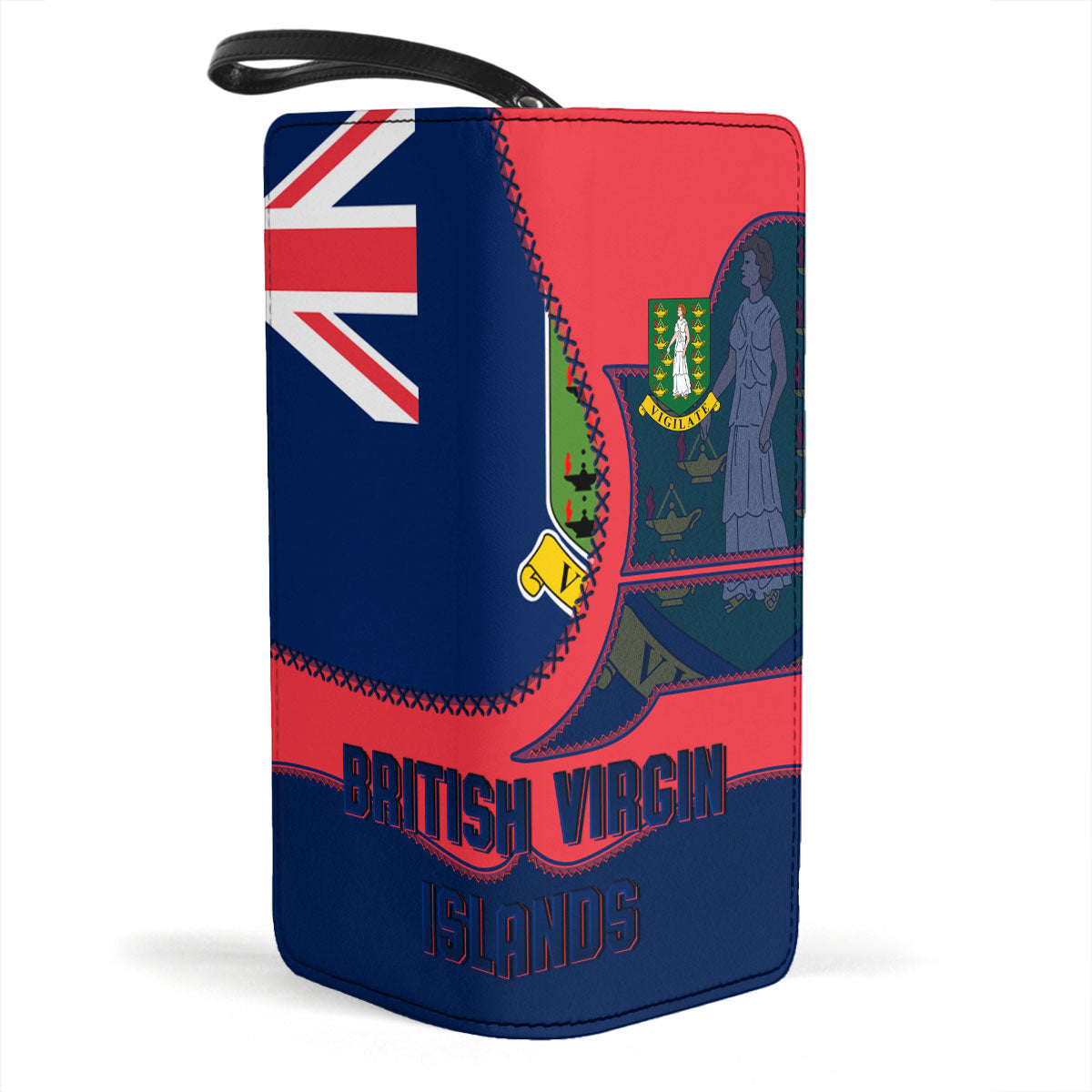 British Virgin Islands Clutch Purse Flag & Coat Of Arms Leather Style