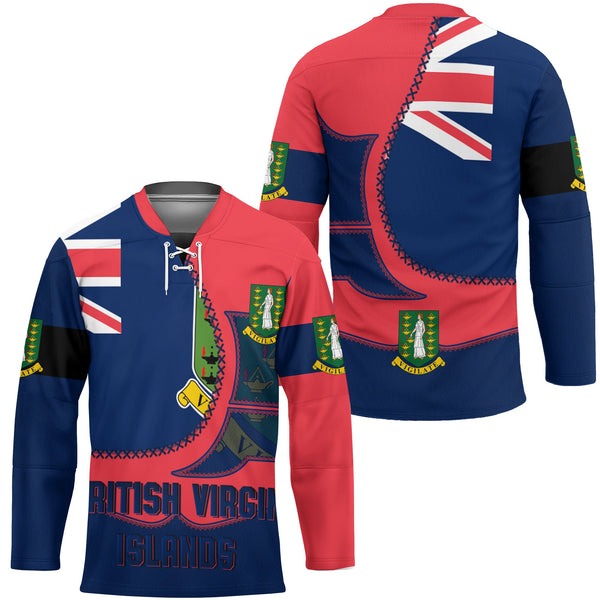 British Virgin Islands Hockey Jersey Flag & Coat Of Arms Leather Style