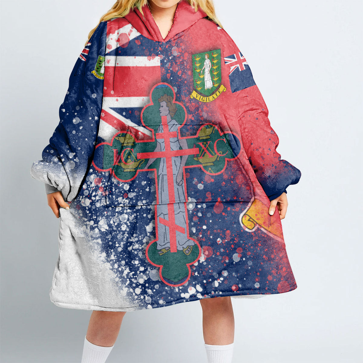 British Virgin Islands Snug Hoodie Flag & Coat Of Arms Orthodox Style