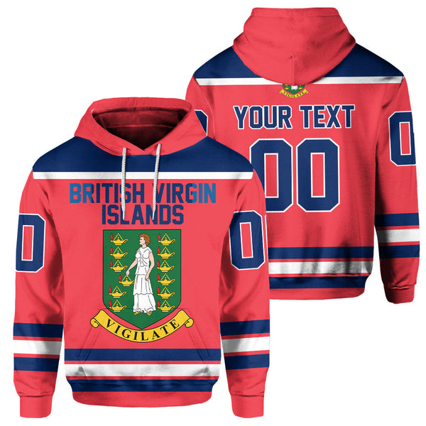 British Virgin Islands Hoodie Flag & Coat Of Arms Hockey Style