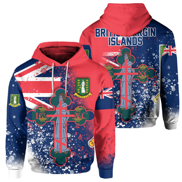 British Virgin Islands Hoodie Flag & Coat Of Arms Orthodox Style