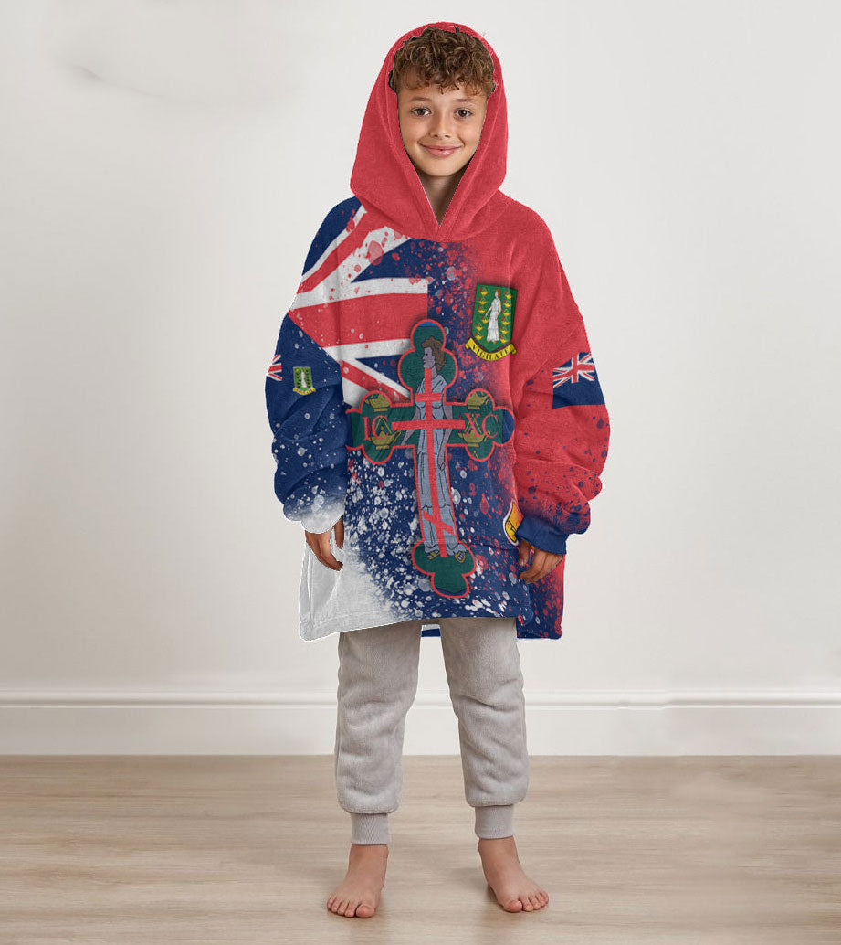 British Virgin Islands Kid Snug Hoodie Flag & Coat Of Arms Orthodox Style