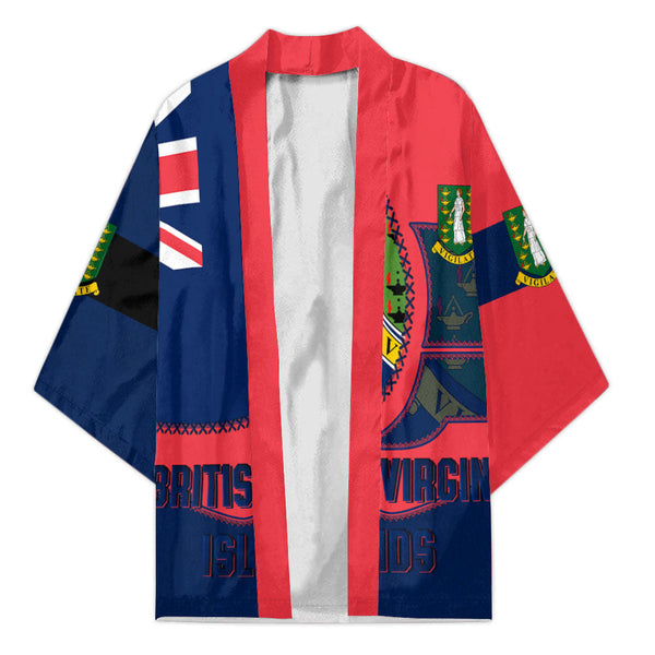 British Virgin Islands Kimono Flag & Coat Of Arms Leather Style