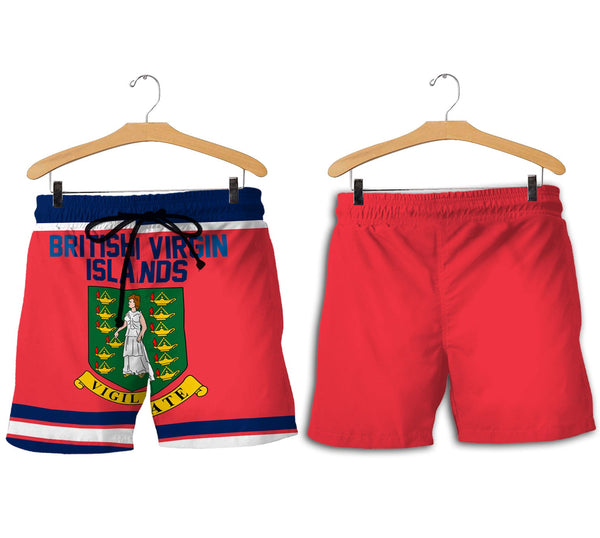 British Virgin Islands Men Short Flag & Coat Of Arms Hockey Style