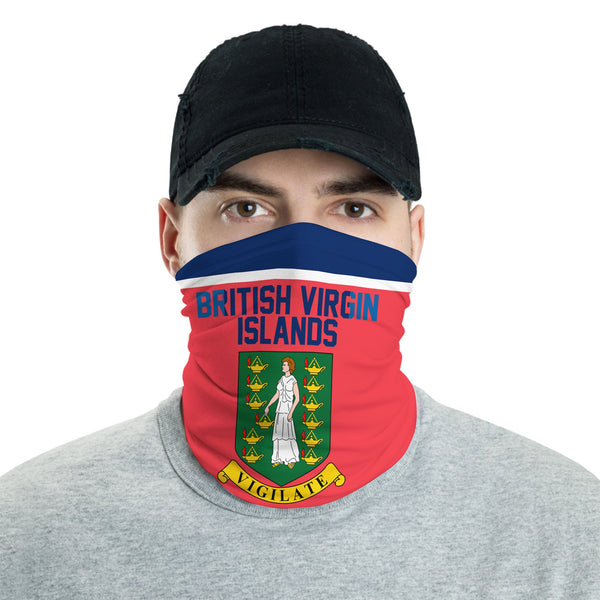 British Virgin Islands Neck Gaiter Flag & Coat Of Arms Hockey Style