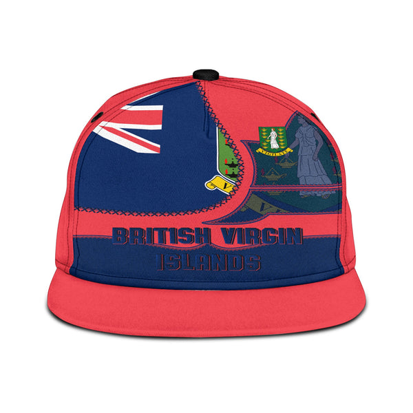 British Virgin Islands Snapback Hat Flag & Coat Of Arms Leather Style