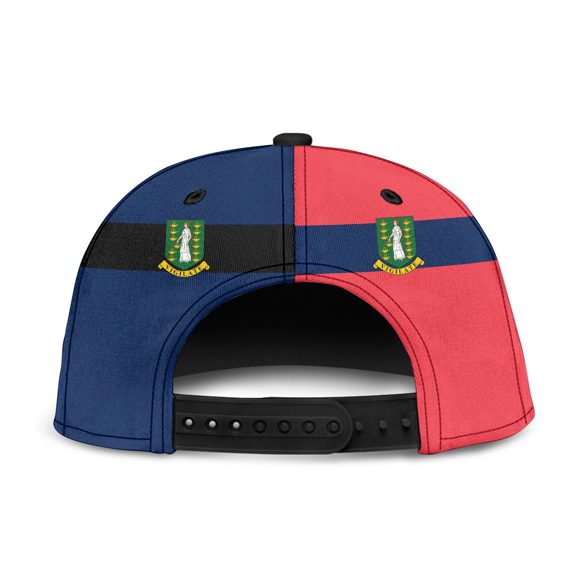 British Virgin Islands Snapback Hat Flag & Coat Of Arms Leather Style