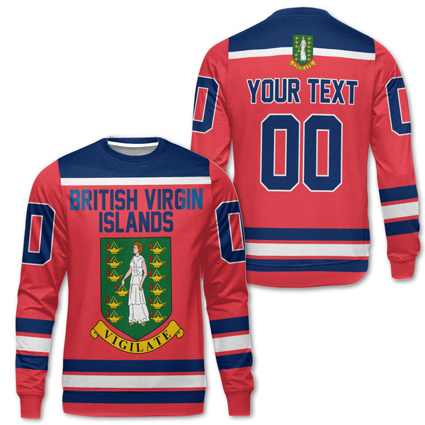 British Virgin Islands Sweatshirt Flag & Coat Of Arms Hockey Style