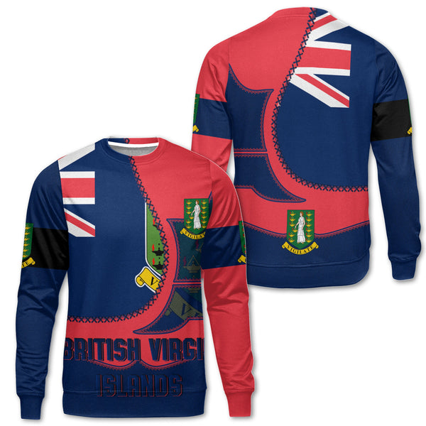 British Virgin Islands Sweatshirt Flag & Coat Of Arms Leather Style