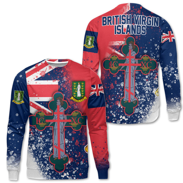 British Virgin Islands Sweatshirt Flag & Coat Of Arms Orthodox Style