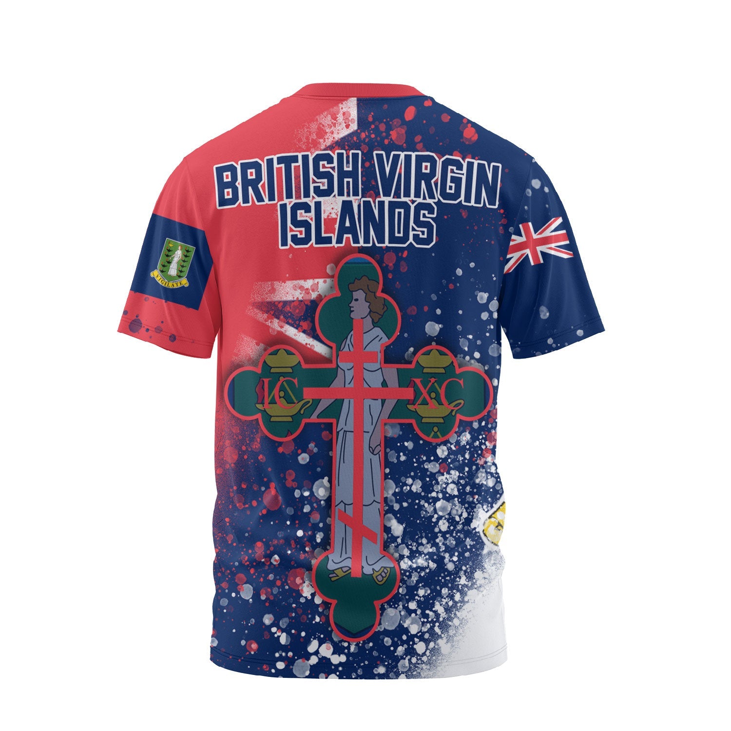 British Virgin Islands T Shirt Flag & Coat Of Arms Orthodox Style