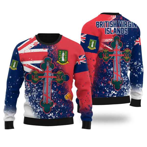 British Virgin Islands Ugly Sweater Flag & Coat Of Arms Orthodox Style