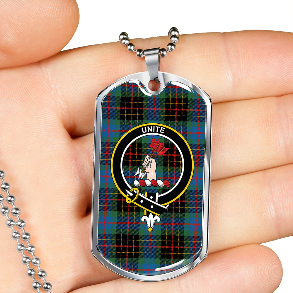 Brodie Hunting Modern Clan Badge Classic Tartan Dog Tag Necklace