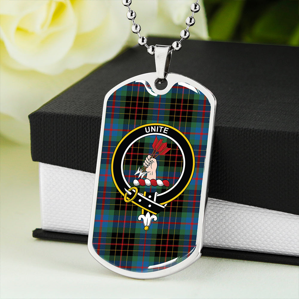 Brodie Hunting Modern Clan Badge Classic Tartan Dog Tag Necklace