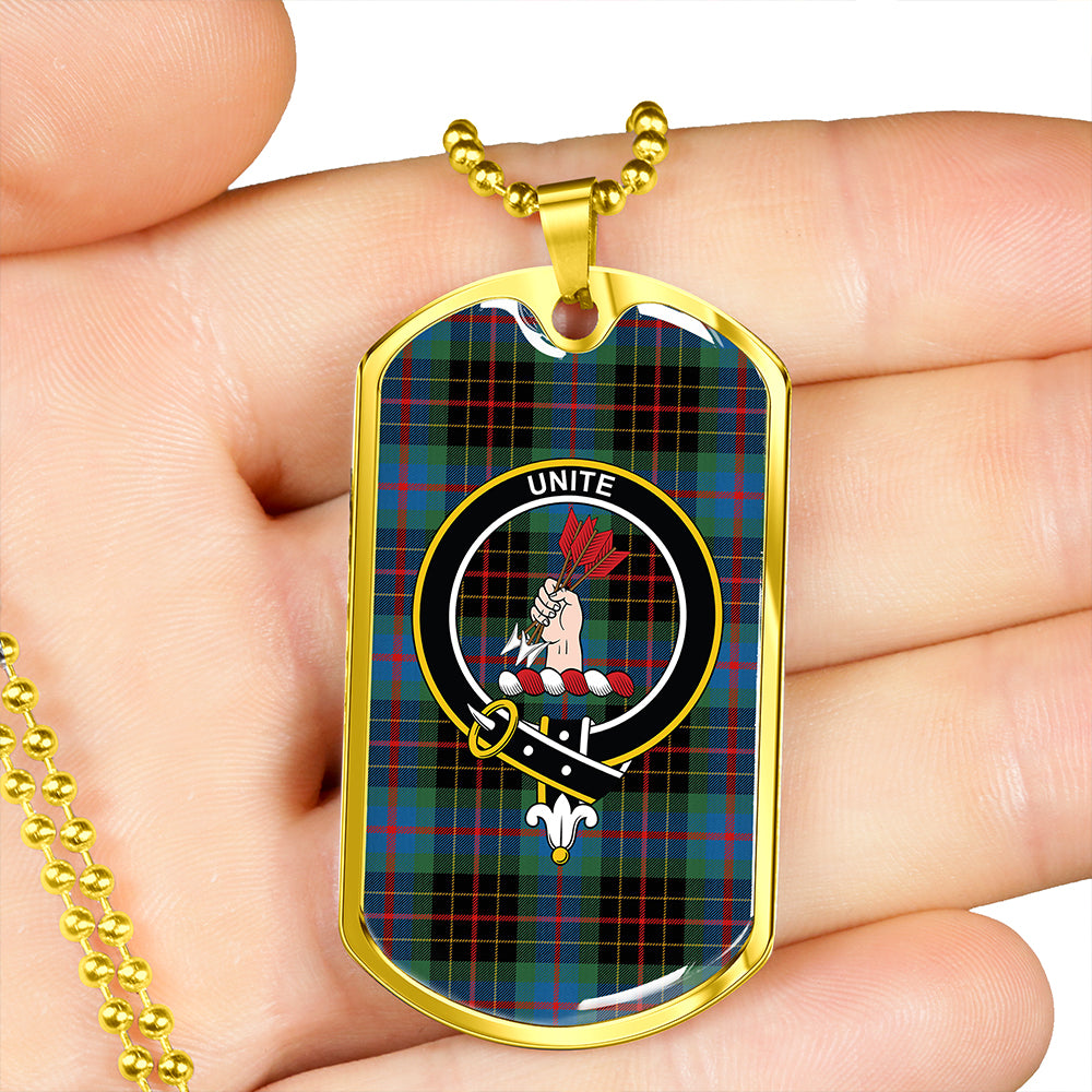 Brodie Hunting Modern Clan Badge Classic Tartan Dog Tag Necklace