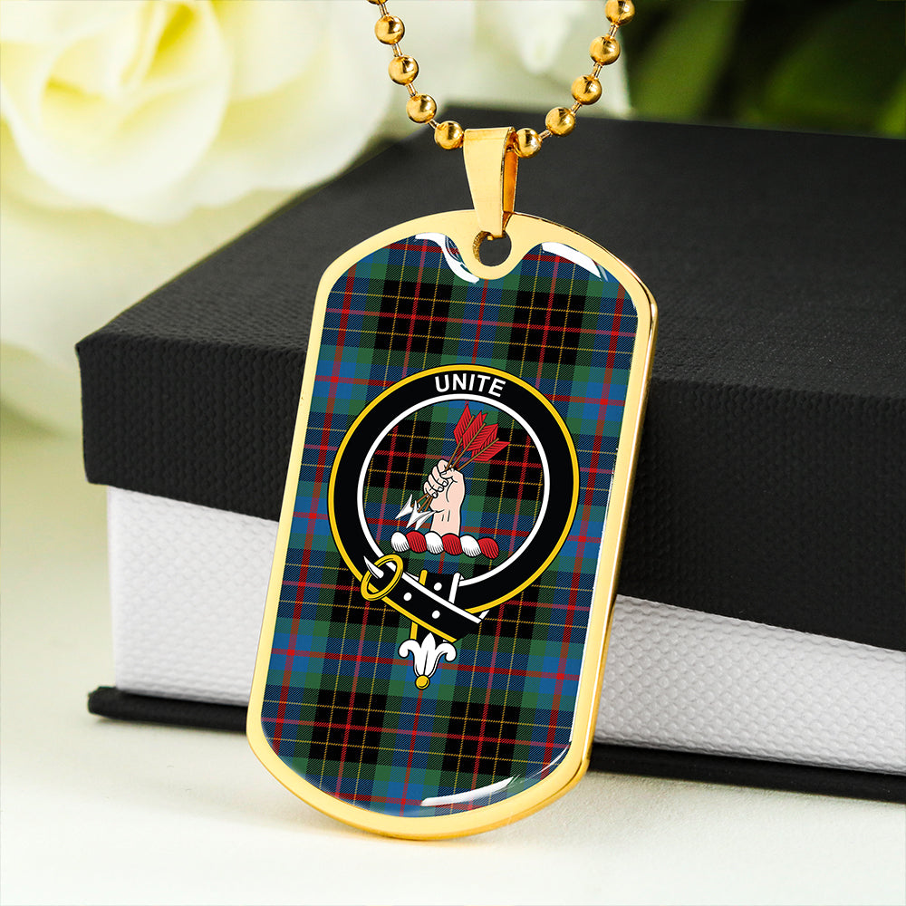 Brodie Hunting Modern Clan Badge Classic Tartan Dog Tag Necklace