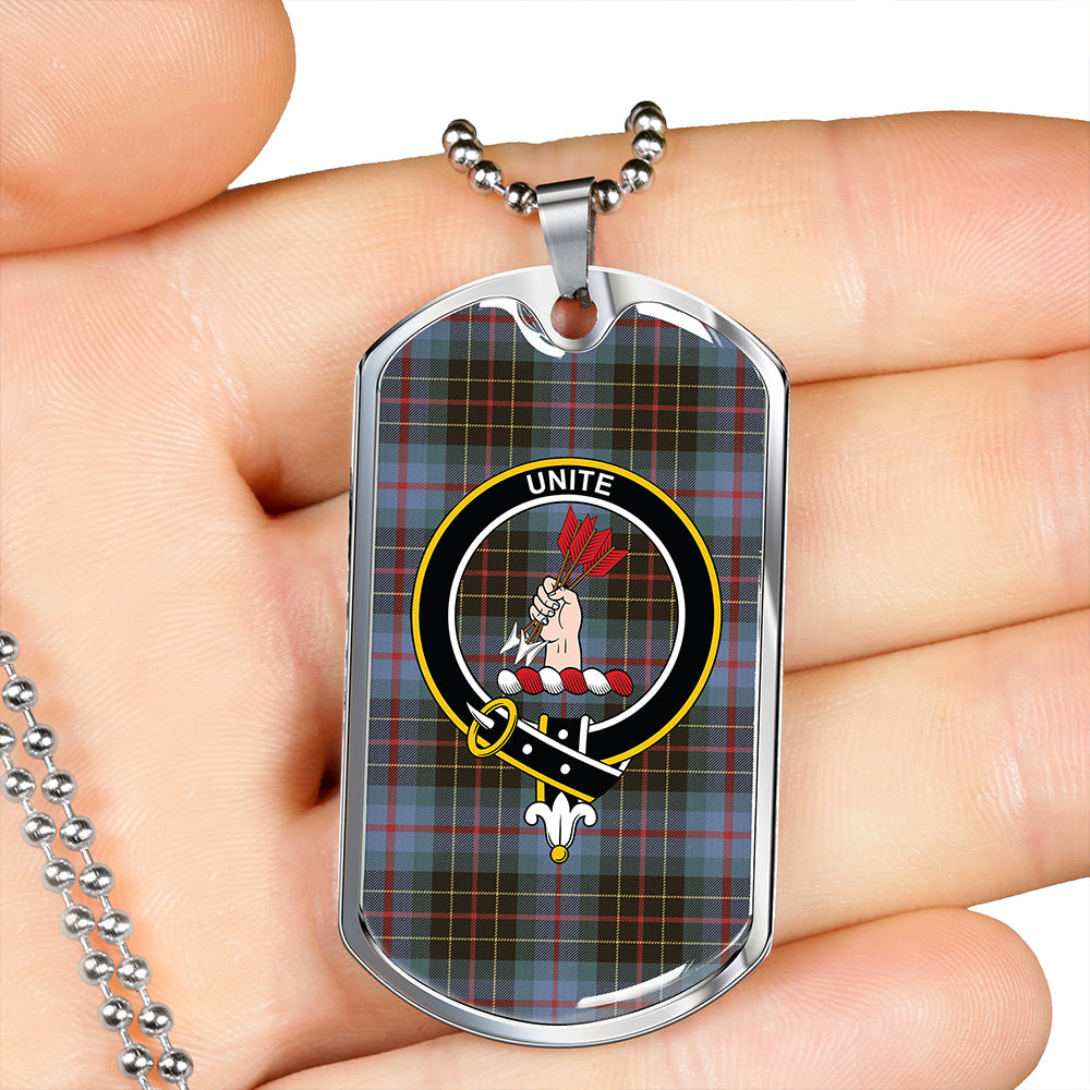 Brodie Hunting Weathered Clan Badge Classic Tartan Dog Tag Necklace
