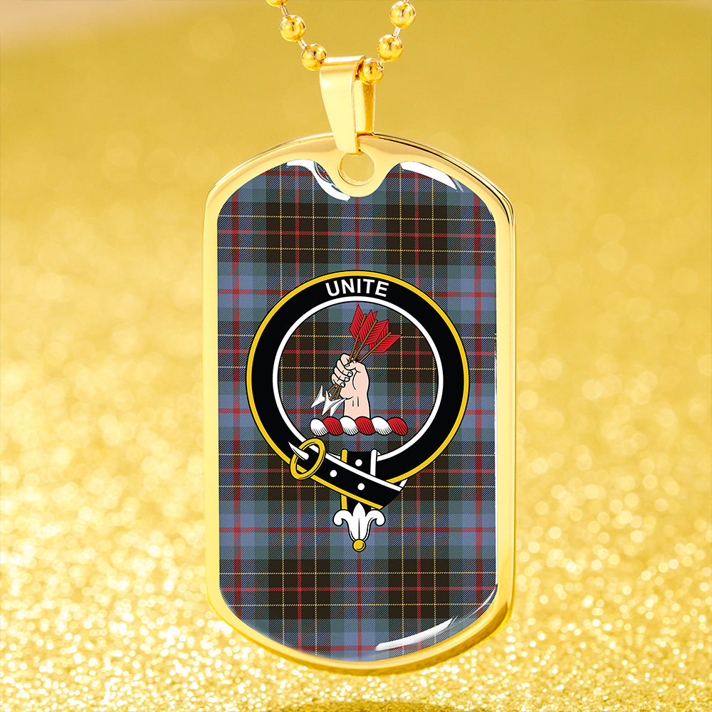 Brodie Hunting Weathered Clan Badge Classic Tartan Dog Tag Necklace