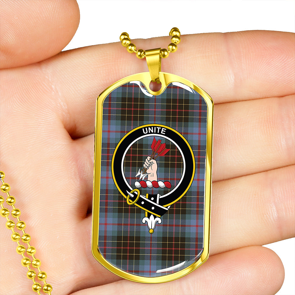 Brodie Hunting Weathered Clan Badge Classic Tartan Dog Tag Necklace