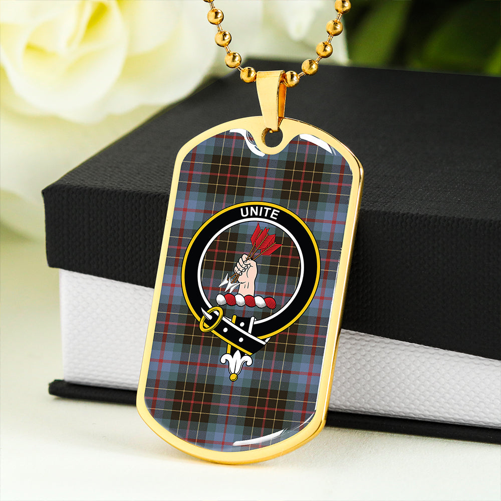 Brodie Hunting Weathered Clan Badge Classic Tartan Dog Tag Necklace