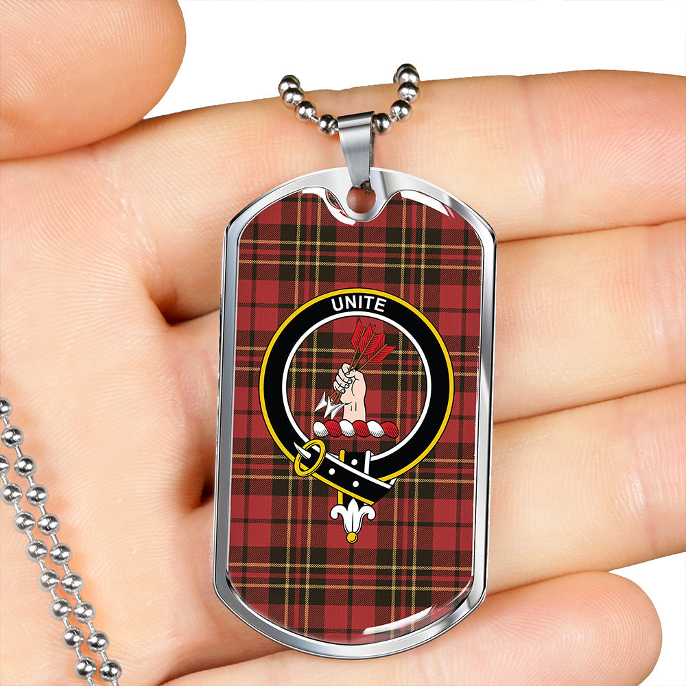 Brodie Red Weathered Clan Badge Classic Tartan Dog Tag Necklace