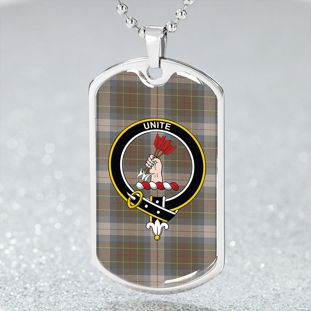 Brodie Silver (Brodie Muted) Ancient Clan Badge Classic Tartan Dog Tag Necklace