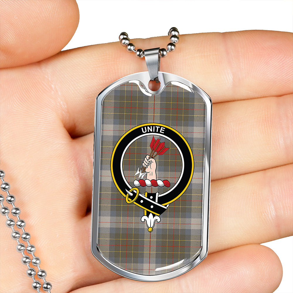 Brodie Silver (Brodie Muted) Ancient Clan Badge Classic Tartan Dog Tag Necklace
