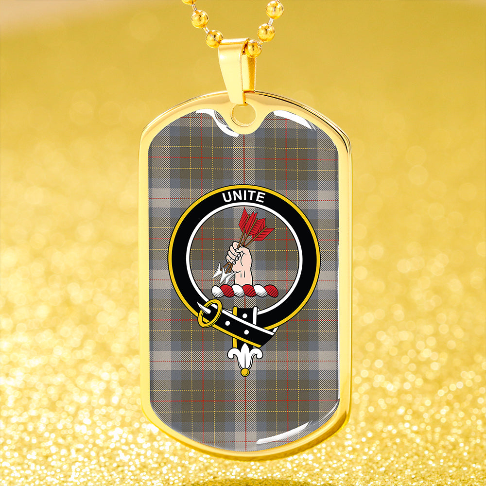 Brodie Silver (Brodie Muted) Ancient Clan Badge Classic Tartan Dog Tag Necklace