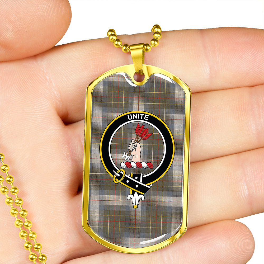 Brodie Silver (Brodie Muted) Ancient Clan Badge Classic Tartan Dog Tag Necklace