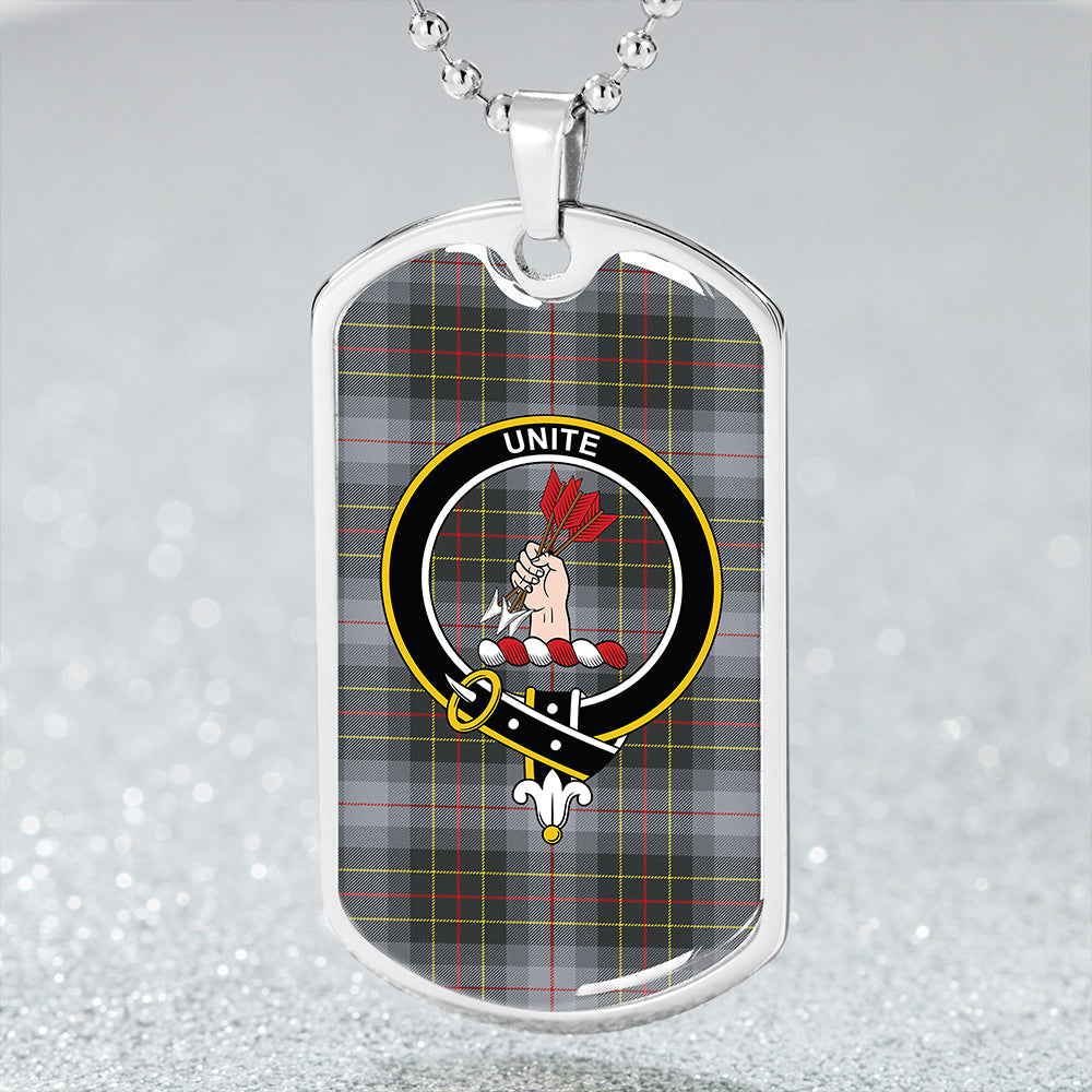 Brodie Silver (Brodie Muted) Modern Clan Badge Classic Tartan Dog Tag Necklace