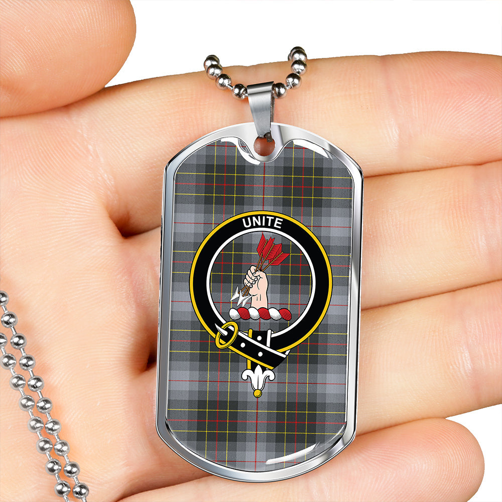 Brodie Silver (Brodie Muted) Modern Clan Badge Classic Tartan Dog Tag Necklace