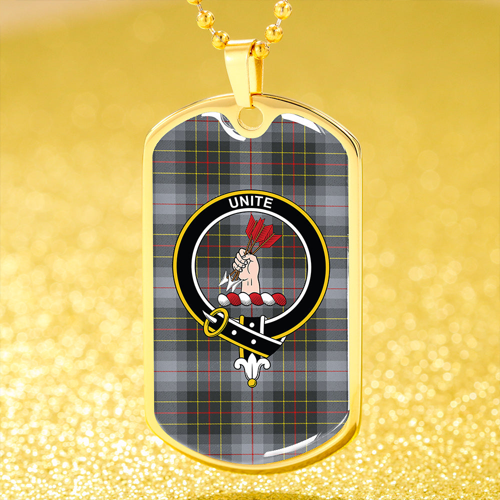 Brodie Silver (Brodie Muted) Modern Clan Badge Classic Tartan Dog Tag Necklace