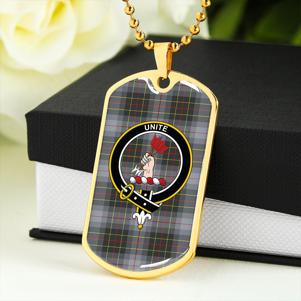 Brodie Silver (Brodie Muted) Modern Clan Badge Classic Tartan Dog Tag Necklace