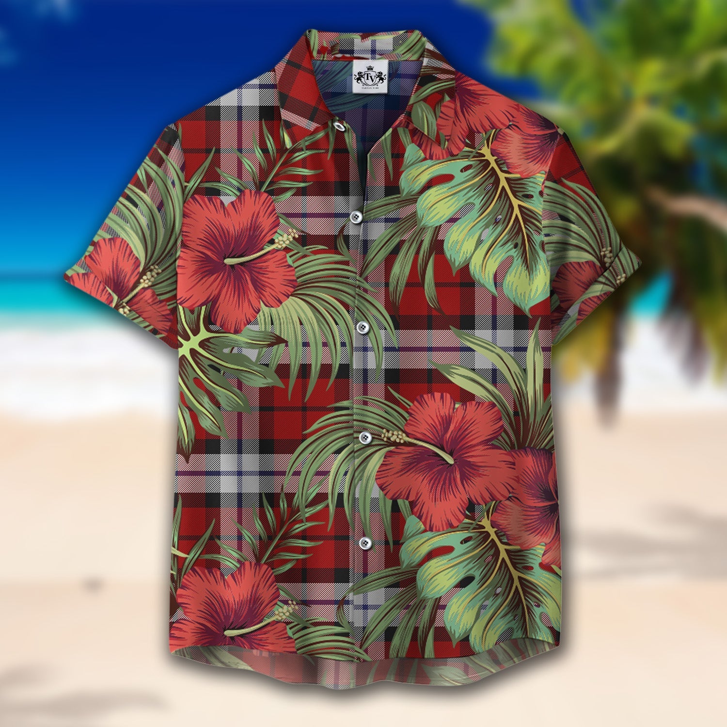 Scottish Tartan Brodie Dress Clan Hawaiian Shirt Hibiscus - Tropical Garden Style