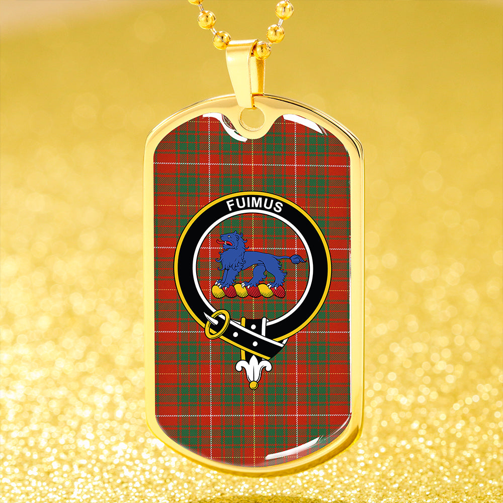 Bruce Ancient Clan Badge Classic Tartan Dog Tag Necklace