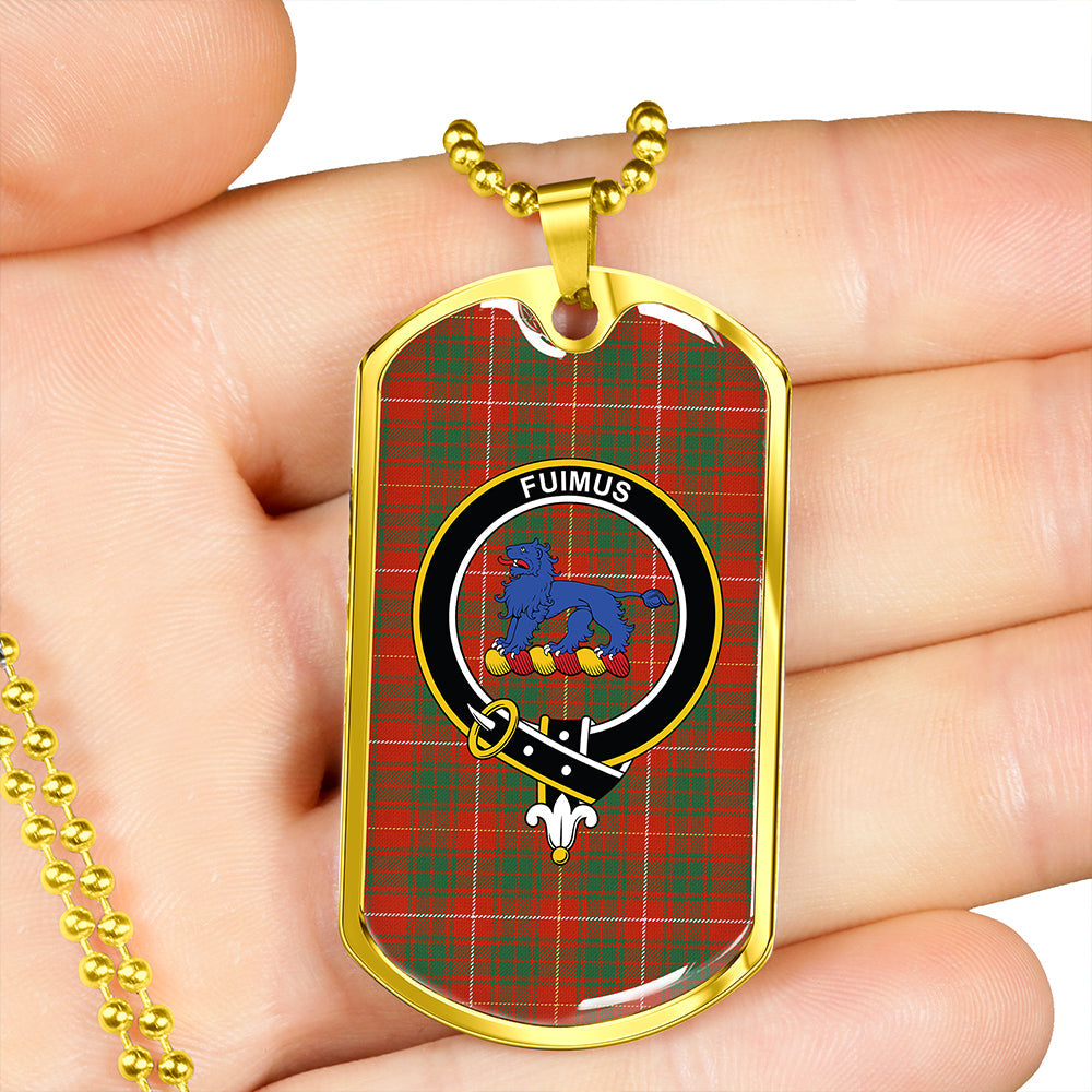 Bruce Ancient Clan Badge Classic Tartan Dog Tag Necklace