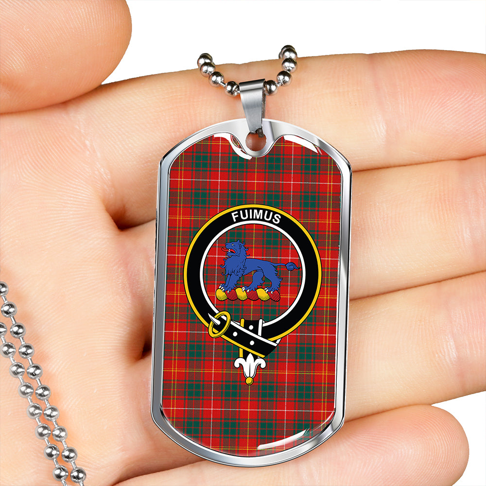Bruce Modern Clan Badge Classic Tartan Dog Tag Necklace