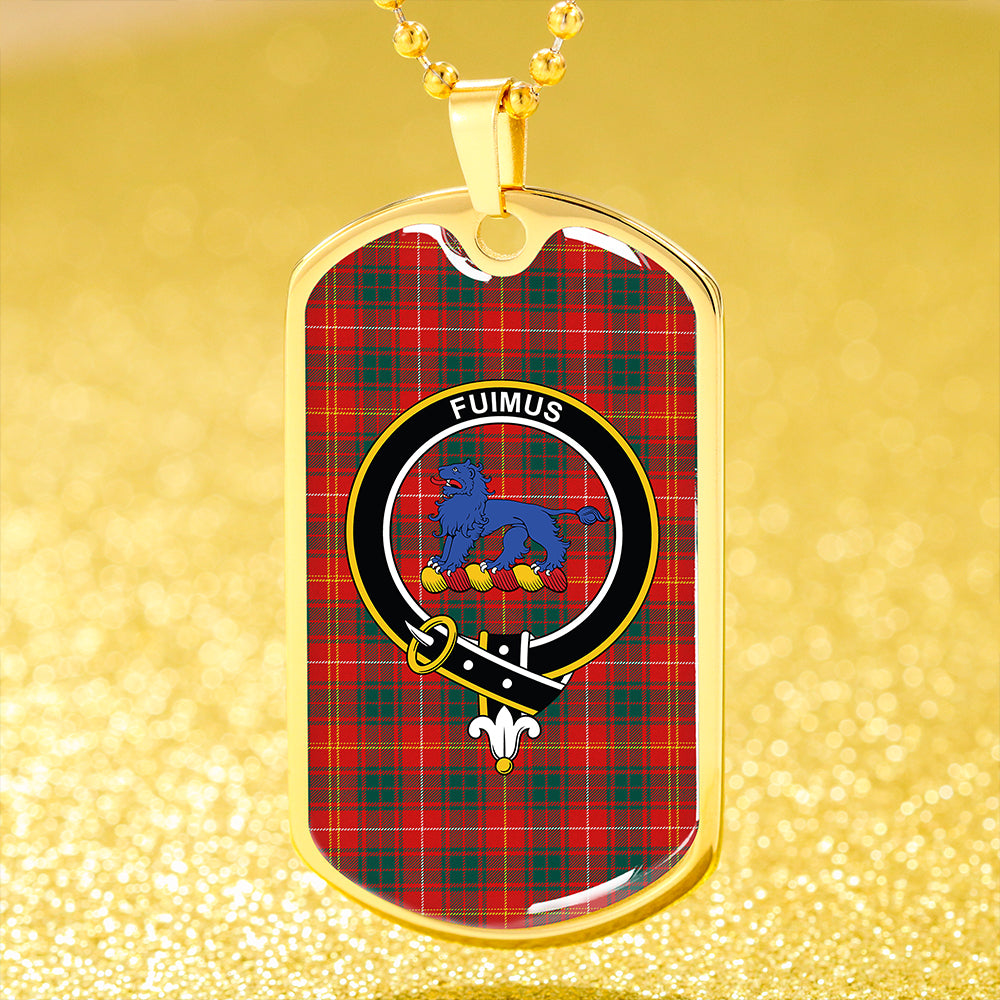 Bruce Modern Clan Badge Classic Tartan Dog Tag Necklace