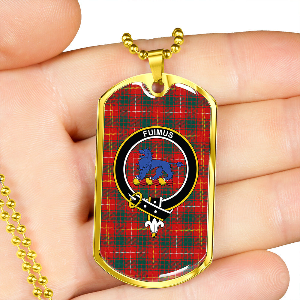 Bruce Modern Clan Badge Classic Tartan Dog Tag Necklace