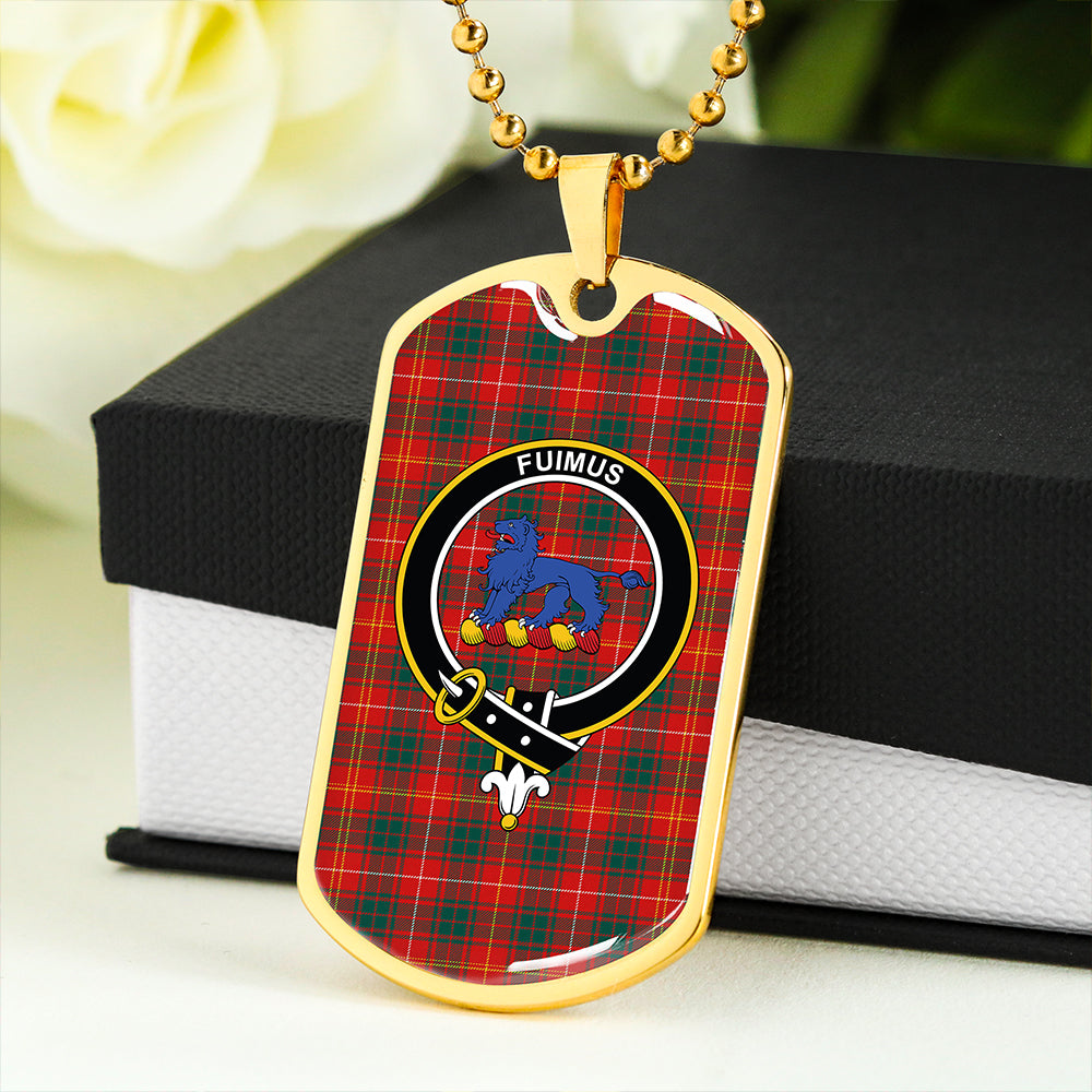 Bruce Modern Clan Badge Classic Tartan Dog Tag Necklace