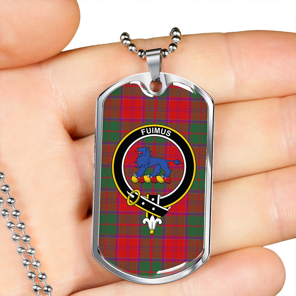 Bruce New Modern Clan Badge Classic Tartan Dog Tag Necklace