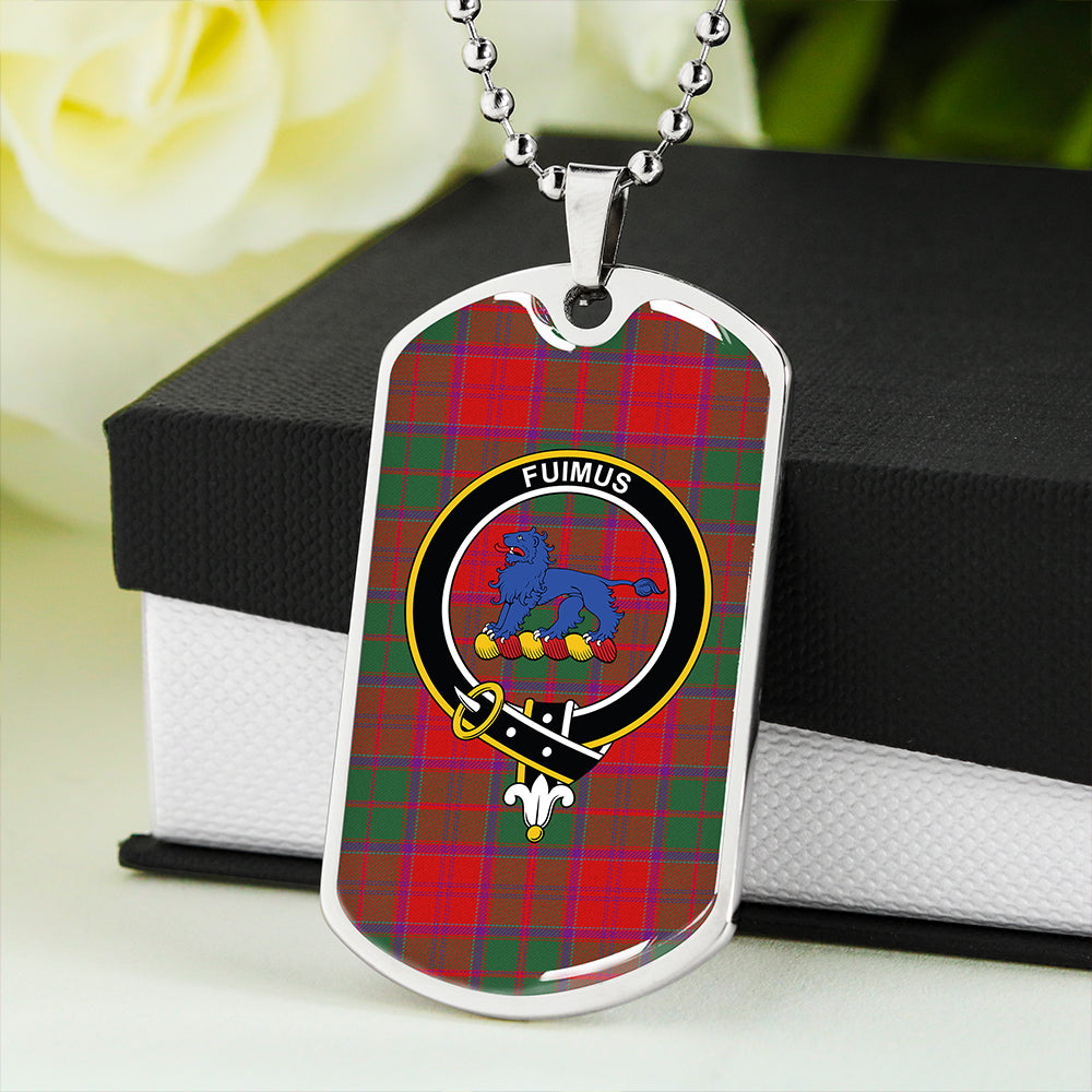 Bruce New Modern Clan Badge Classic Tartan Dog Tag Necklace