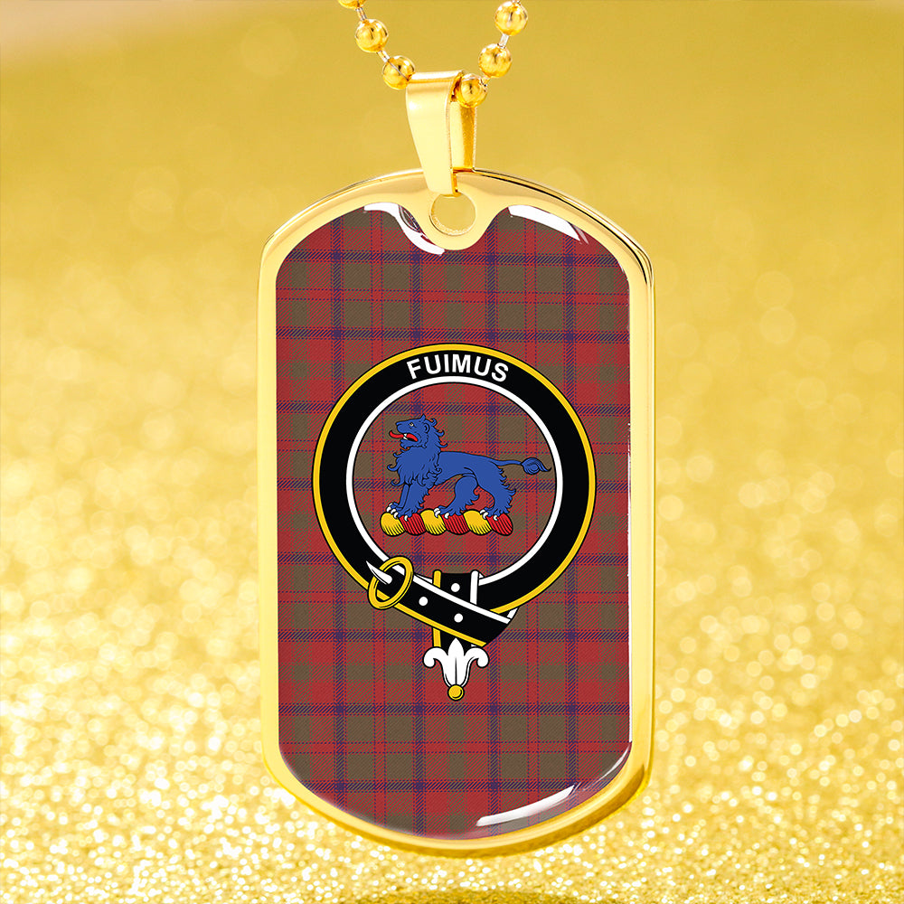 Bruce Old Weathered Clan Badge Classic Tartan Dog Tag Necklace