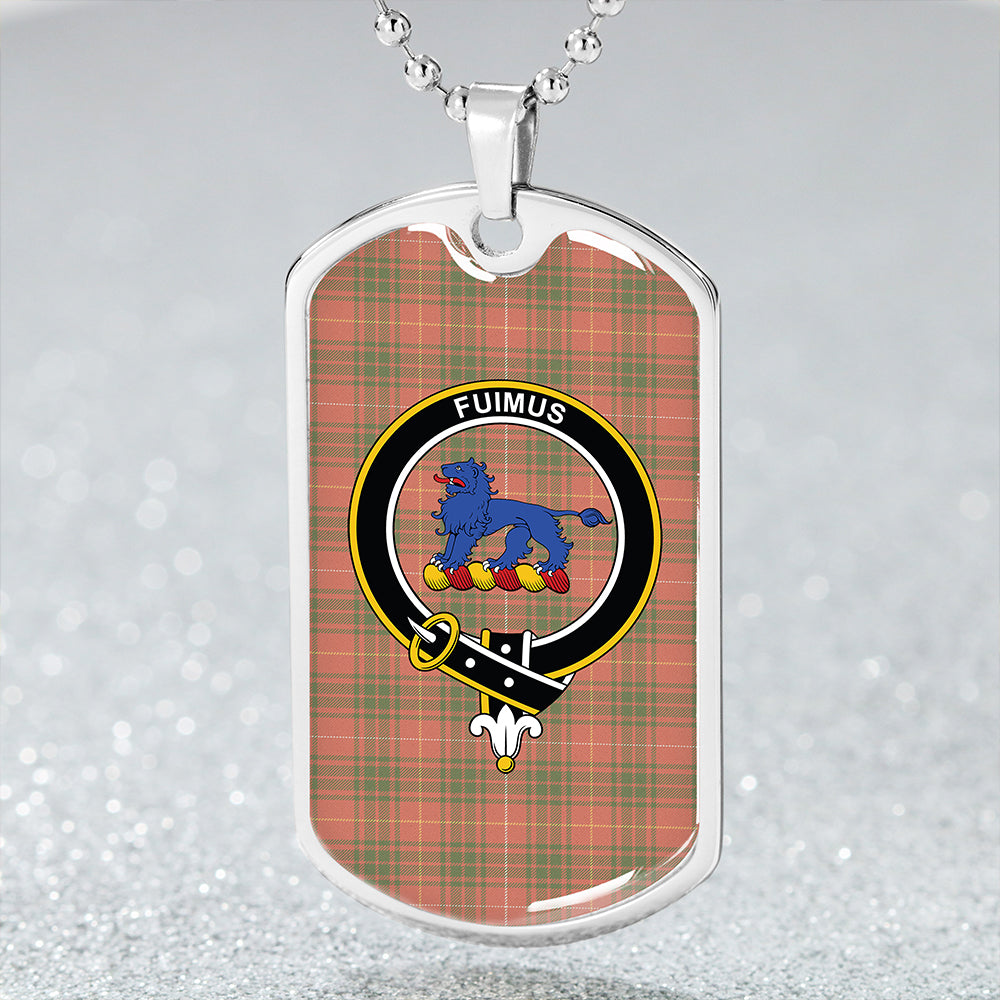 Bruce Special #2 Ancient Clan Badge Classic Tartan Dog Tag Necklace