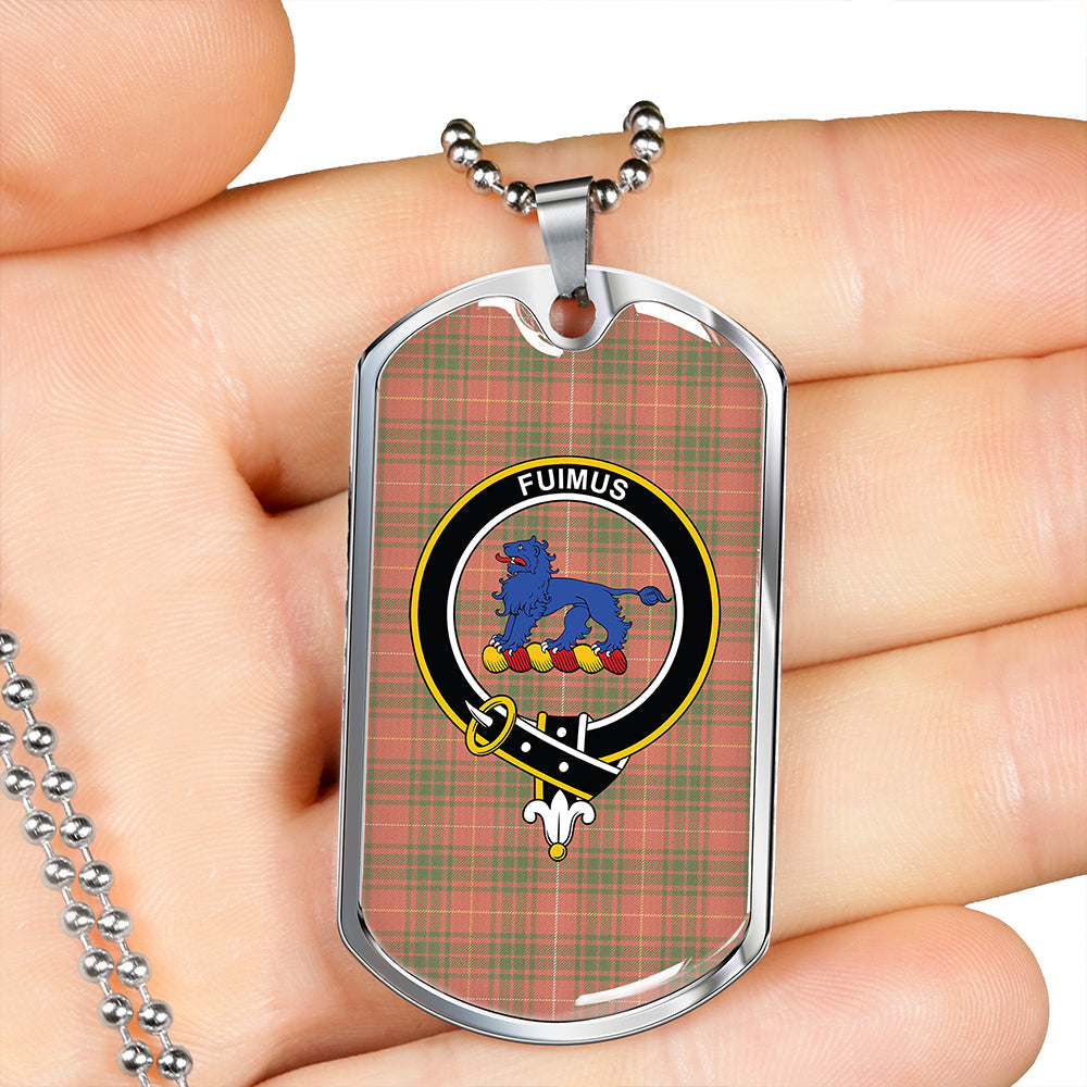 Bruce Special #2 Ancient Clan Badge Classic Tartan Dog Tag Necklace