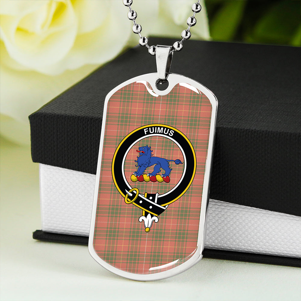 Bruce Special #2 Ancient Clan Badge Classic Tartan Dog Tag Necklace