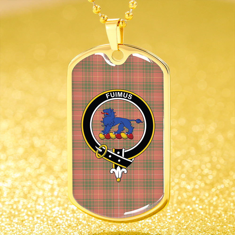 Bruce Special #2 Ancient Clan Badge Classic Tartan Dog Tag Necklace